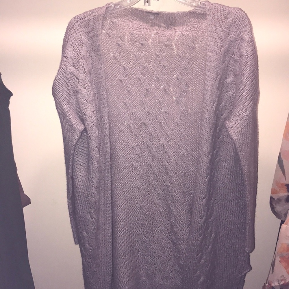 Purple cardigan